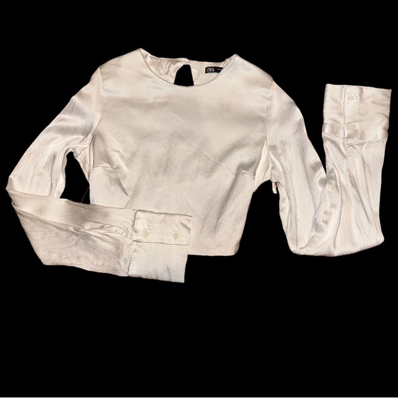 ZARA OFF WHITE CORSET BACK BLOUSE - Picture 2 of 6